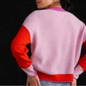Anthropologie 100% Cashmere Colorblock Sweater